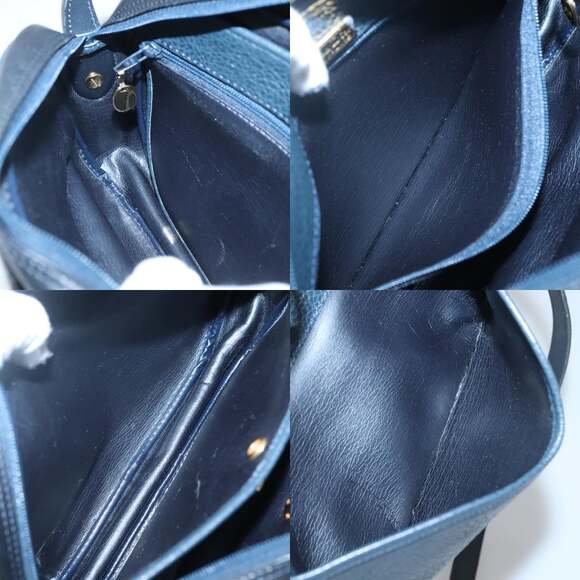 DIOR Shoulder Bag Leather Navy Gold - Picture 12 of 12